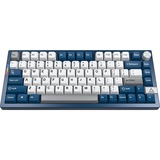 Montech Mkey Pro Freedom, toetsenbord Donkerblauw/wit, US lay-out, Gateron G Pro Yellow, 75%, Hot-swappable, RGB, Double-Shot PBT, USB-C / 2.4 GHz / Bluetooth 5.2