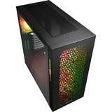 Sharkoon ELITE SHARK CA300H big tower behuizing Zwart | 2x USB-A | 1x USB-C | RGB | Tempered Glass