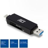 ACT Connectivity USB-C/USB-A kaartlezer, SD/micro SD Zwart