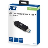 ACT Connectivity USB-C/USB-A kaartlezer, SD/micro SD Zwart