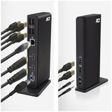 ACT Connectivity USB-C of USB-A Dual Monitor Docking Station Zwart