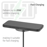 Club 3D CAC-3027 Qi2 25W draadloze oplader Zwart, Qi-gecertificeerd, MagSafe-compatibel, magnetisch pad