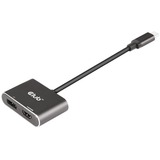 Club 3D MST hub USB3.2 Gen2 Type-C(DP Alt-Mode) to DisplayPort + HDMI 4K60Hz M/F Zwart