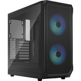 Fractal Design Focus 2 RGB TG Clear Tint midi tower behuizing Zwart | 2x USB-A | RGB | Window