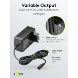 goobay Universele voeding 9V - 24V, Max. 24 W oplader Zwart, Incl. 7 stekkeradapters