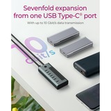 ICY BOX 7-Port USB 3.2 Gen 2 Type-C Hub usb-hub Blauwgrijs