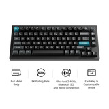 Keychron Q1 Ultra-M3 8K Wireless Custom Mechanical Keyboard Zwart, US lay-out (QWERTY), Keychron Silk POM Brown, 75%, RGB, Hot swap, 8K, 2.4 GHz | Bluetooth 5.2 | USB-C