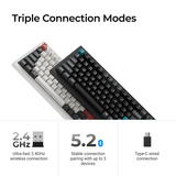 Keychron Q1 Ultra-M3 8K Wireless Custom Mechanical Keyboard, toetsenbord Zwart, US lay-out, Keychron Silk POM Brown, 75%, RGB, Hot swap, 8K, 2.4 GHz / Bluetooth 5.2 / USB-C