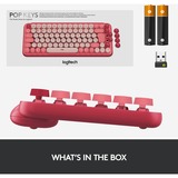 Logitech POP Keys - HEARTBREAKER, toetsenbord Lichtrood/wit, US lay-out, GX Brown, Bluetooth