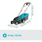 GARDENA Accu maaier PowerMax 32/36V P4A solo grasmaaier Zwart/turquoise, 14621-55, Accu niet inbegrepen