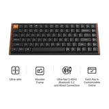 Keychron K3 Max SE QMK Wireless Custom Mechanical Keyboard, toetsenbord Zwart/houtkleur, US lay-out, Keychron Milk POM Red, 75%, RGB, Hot swap, 2.4 GHz / Bluetooth 5.3 / USB-C