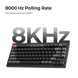 Keychron V1 Ultra 8K Wireless Custom Mechanical Keyboard Zwart, US lay-out (QWERTY), Keychron Silk POM Banana, 75%, RGB, Hot swap, 2.4 GHz | Bluetooth 5.3 | USB-C