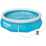 Bestway Zwembad fast set rond 305 Blauw/lichtblauw, Incl. Filterpomp (220-240V)