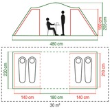 Coleman Spruce Falls 4 tent Donkergroen/lichtgrijs