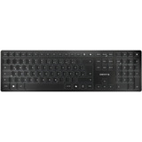 CHERRY KW 9100 SLIM, toetsenbord Zwart/zilver, EU lay-out (QWERTY), Scissor switches, ABS, USB-C, 2.4 GHz, Bluetooth