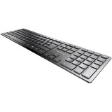 CHERRY KW 9100 SLIM, toetsenbord Zwart/zilver, EU lay-out (QWERTY), Scissor switches, ABS, USB-C, 2.4 GHz, Bluetooth