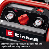 EINHELL SILENZZO 36/210 Professionele draadloze luchtcompressor Zwart/rood, Accu en oplader niet inbegrepen
