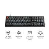 Keychron V6W-D3 8K QMK Wired Custom Mechanical Keyboard Zwart, US lay-out (QWERTY), Keychron Super Brown, 100%, RGB leds, Double-shot PBT, hot swap, 8K, Knop