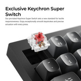 Keychron V6W-D3 8K QMK Wired Custom Mechanical Keyboard, toetsenbord Zwart, US lay-out, Keychron Super Brown, RGB leds, Double-shot PBT, hot swap, 8K, Knop