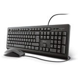 Trust Primo Keyboard & Mouse Set, desktopset Zwart, US lay-out, Membraan