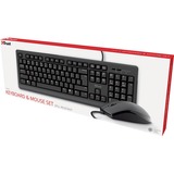 Trust Primo Keyboard & Mouse Set desktopset Zwart, US lay-out (QWERTY), Membraan, 100%