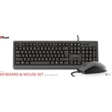 Trust Primo Keyboard & Mouse Set desktopset Zwart, US lay-out (QWERTY), Membraan, 100%
