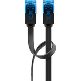 goobay CAT 6A Flat Patch Cable U/UTP, 10 meter kabel Zwart/blauw