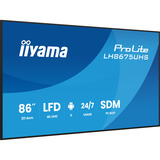 iiyama ProLite LH8675UHS-B2AG 85.6" 4K Ultra HD Public Display Zwart (mat), 3x HDMI | 1x DisplayPort | LAN | WiFi | 24/7
