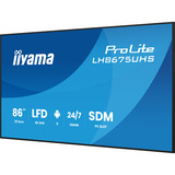iiyama ProLite LH8675UHS-B2AG 85.6" 4K Ultra HD Public Display Zwart (mat), 3x HDMI | 1x DisplayPort | LAN | WiFi | 24/7