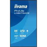 iiyama ProLite LH8675UHS-B2AG 85.6" 4K Ultra HD Public Display Zwart (mat), 3x HDMI | 1x DisplayPort | LAN | WiFi | 24/7