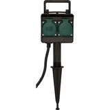 Brennenstuhl Tuincontactdoos met aardspies 1154450 stekkerdoos Zwart, 10 meter, IP44