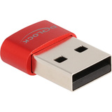 DeLOCK USB-A 2.0 naar USB-C adapter Rood