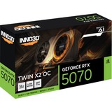 INNO3D GeForce RTX 5070 TWIN X2 OC grafische kaart Zwart, DLSS 4, 3x DisplayPort, 1x HDMI 2.1