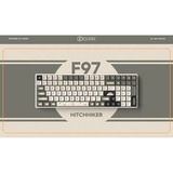 Iqunix F97 Hitchhiker Wireless Mechanical Keyboard Grijs, US lay-out (QWERTY), Cherry MX Brown, 96%, RGB leds, Hot-swappable, PBT, 2.4GHz | Bluetooth 5.1 | USB-C