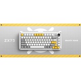 Iqunix ZX75 Gravity Wave Wireless Mechanical Keyboard Grijs, US lay-out (QWERTY), Cherry MX Blue, 75%, RGB leds, Hot-swappable, Double-shot PBT, 2.4GHz | Bluetooth 5.1 | USB-C