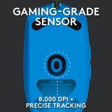 Logitech G203 LIGHTSYNC gaming muis Blauw, 8000 dpi