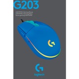 Logitech G203 LIGHTSYNC gaming muis Blauw, 8000 dpi