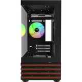 Thermaltake View 170 WS ARGB mini tower behuizing Zwart/houtkleur | 2x USB-A | RGB | Window