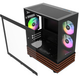 Thermaltake View 170 WS ARGB mini tower behuizing Zwart/houtkleur | 2x USB-A | RGB | Window