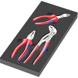 Wera 9784 Schuimrubberen inzetstuk met KNIPEX tangen Set VDE 1, 3‑delig tangenset Zwart/grijs
