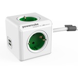 Allocacoc PowerCube | Extended USB | stekkerdoos Wit/groen