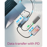 ICY BOX IB-HUB1743-CPD 9-in-1 hub dockingstation Blauw