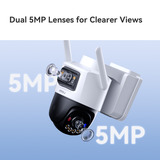 Imou AOV Dual lens 5MP+5MP buitencamera Wit, 3K, 4G LTE, WiFi 6, Solar panel