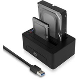 ACT Connectivity 2,5" en 3,5" SATA dual harde schijf docking station Zwart, USB 3.2 Gen1 (5 Gbit/s)