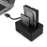 ACT Connectivity 2,5" en 3,5" SATA dual harde schijf docking station Zwart, USB 3.2 Gen1 (5 Gbit/s)