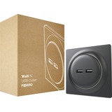 Fibaro Walli N Usb Outlet schakel stekkerdoos antraciet, Z-Wave