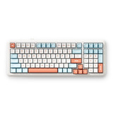 MCHOSE K99 V2 Wireless Gasket Mount Mechanical Keyboard, gaming toetsenbord Wit/lichtoranje, US lay-out, Kailh Box Icy Creamsicle, 98%, RGB, PBT Keycaps, Hot-Swap, 2.4 GHz | Bluetooth | USB-C