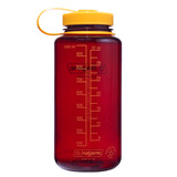 Nalgene Wide Mouth Sustain Water Bottle, 1 Liter drinkfles Donkerrood/geel