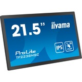 iiyama ProLite TF2238MSC-B1 21.5" touchscreen monitor Zwart, Touch, HDMI, DisplayPort, USB, Audio