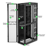 APC NetShelter SX AR3308B2, Gen 2, 52U server rack Zwart/groen, 2436H x 600W x 1200D mm, met zijpanelen